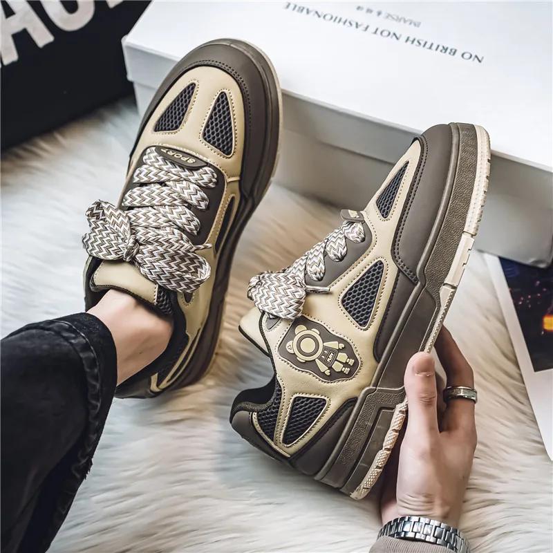 

Модные Новые Изысканные Мужские Кроссовки Модный Тренд Повседневная Обувь на Мягкой Подошве Удобные Легкие Дышащие Беговые Кроссовки 44 темно-коричневого