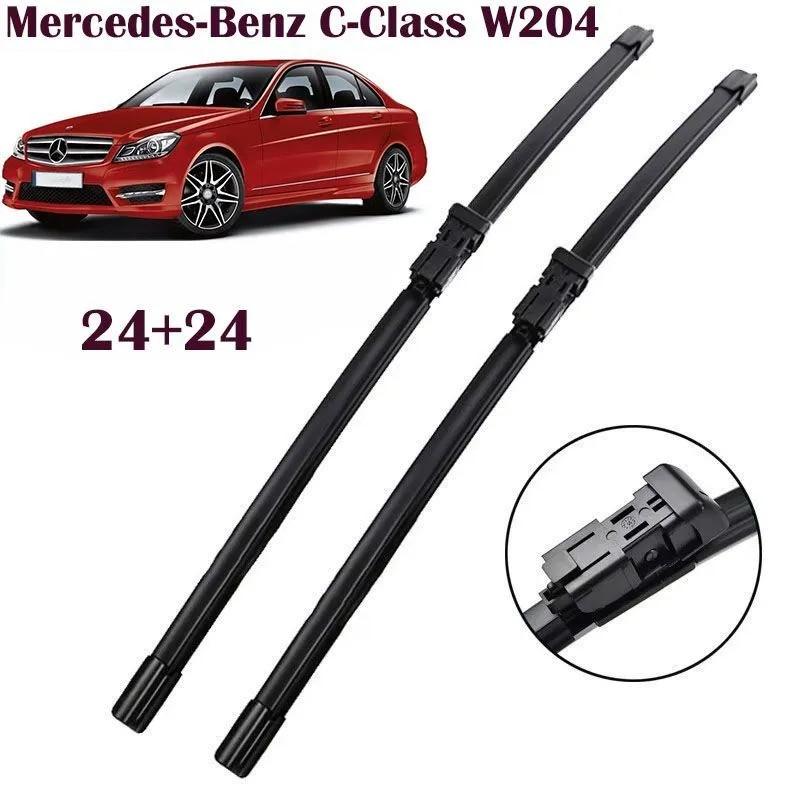 24 +24 Frameless Wipers for Mercedes-Benz C-Class W204, Fits E-Class C207, GLK X204, CLS W218, SLK R172, C-Class Coupe C204 чёрный