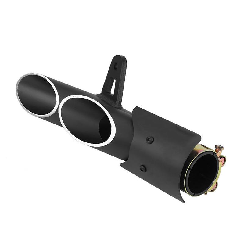 Dual Outlet Motorcycle Exhaust Muffler Tail Pipe Slip On 51Mm Universal