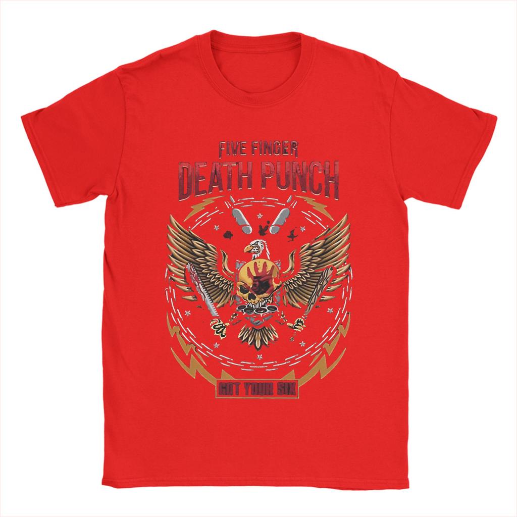 Five Finger Death Punch T Shirts for Men Pure Cotton Novelty TShirt Round Neck  Tee Shirt Short Sleeve Tops Plus Size
