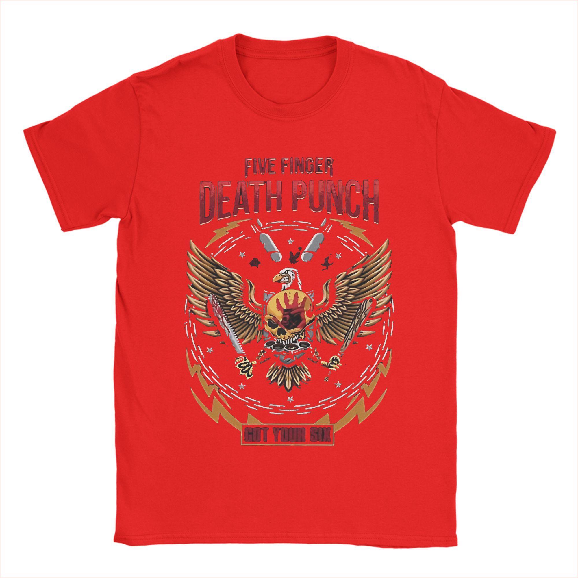 

Five Finger Death Punch T Shirts for Men Pure Cotton Novelty TShirt Round Neck Tee Shirt Short Sleeve Tops Plus Size S
