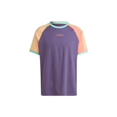 Originals Enjoy Raglan T-Shirt Gestreift Colorblock Sport Kurzarm Herren Tops Tech-Purple IT8189