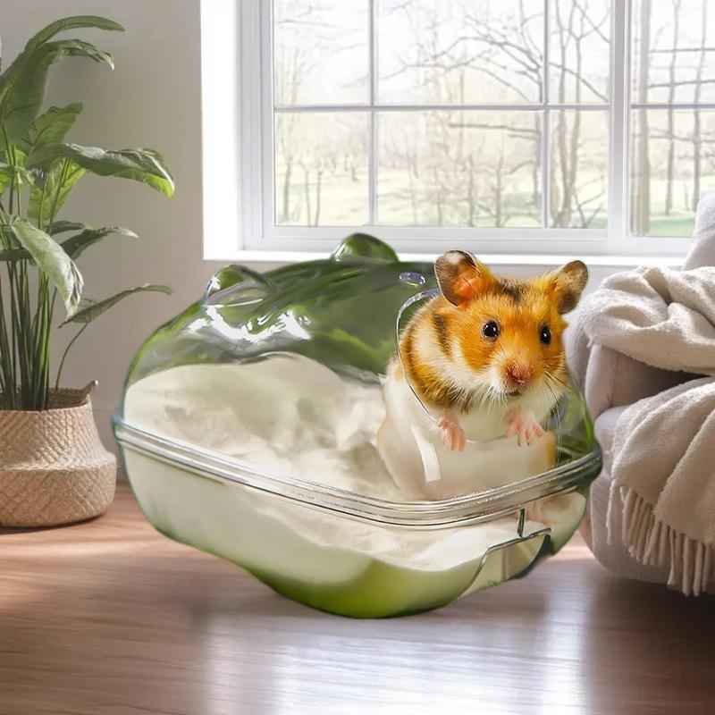 Nyt Gennemsigtigt Hamsterbur Eksternt Badeværelse Toilet Sandkasse Nem At Rengøre Stor Plads Aftageligt Bad Lille Kæledyrs Bad Tilbehør
