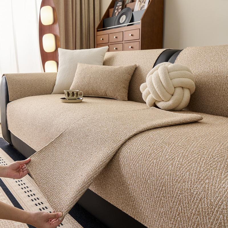 1Pc Solid Color Sofa Seat Cover Non-Slip Couch Slipcover Dustproof Pet Kids Anti-Cat Scratches Sofa Towel Cover For Living Room