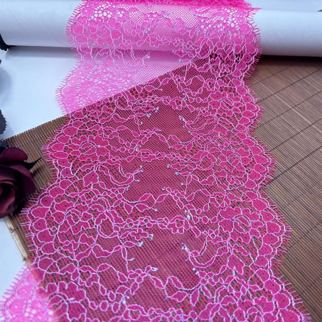 3m x 16.5cm French Chantilly Lace, Two-tone Non-stretch Eyelash Lace Trim for Bra, Underwear, Lingerie, Dress, Garment, Sewing & Crafting