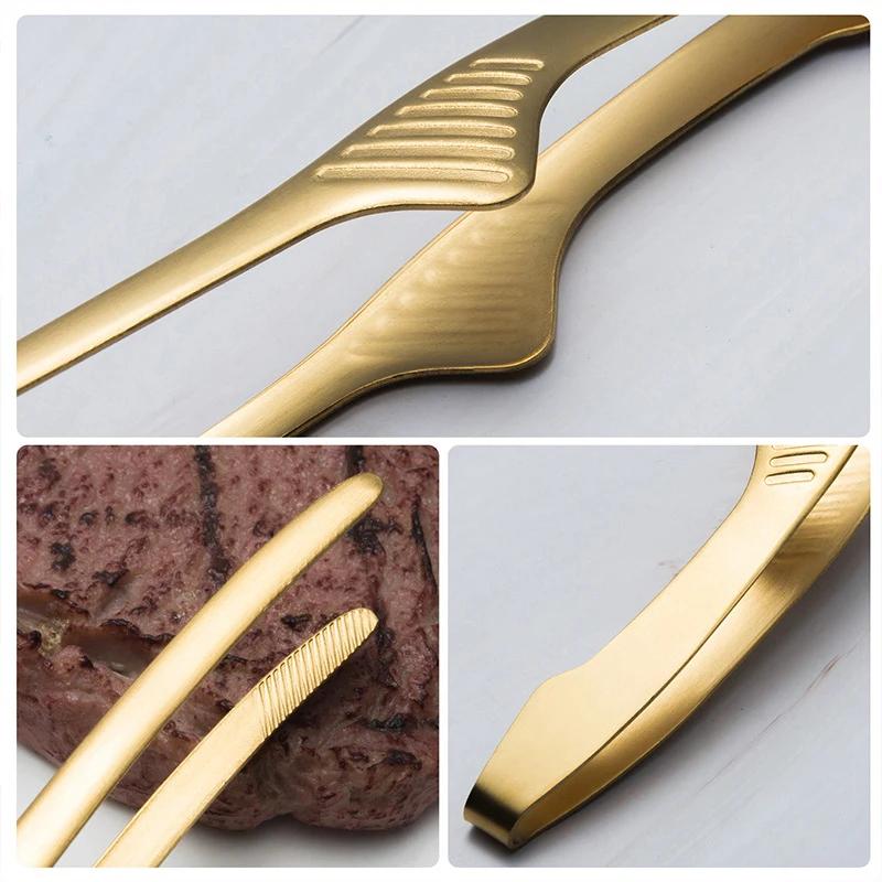 BBQ Mattang Grillklips Rustfritt stål Kjøkkentilbehør Matlaging Utendørs Grilling Non-Stick Steak Clamp Bakeverktøy