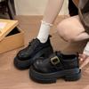 Cowhide Version Thick-soled Thick-heeled Small Leather Shoes Women's 2025 New Versatile Height-increasing Women's Shoes Single Shoes Leather Loafers 