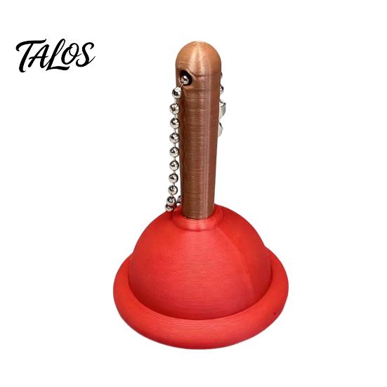 Toilet Plunger Clicker Mini Keychain, 3D Printed Finger Purse Charm Toy, Backpacks Handbag Charm, Gag Gift 1pc
