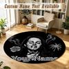 Round Rug Custom NameLana Del Rey Pattern Non Slip Carpet Home Floor Decor