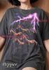 Laufende Pferde Wilder Mustang Hengst Comfort Colors® T-Shirt, Lila Blitz Gewitter Vintage Retro Tierliebhaber Wildnis Natur T-Shirt