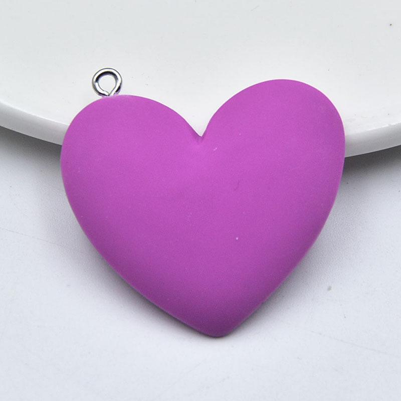 Large Peach Heart Resin Pendant Keychain - DIY Jewelry Accessory