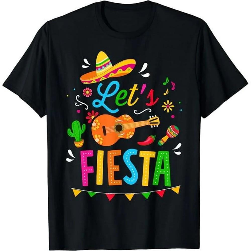 Let s Fiesta T-Shirt, Funny Cinco de Mayo Costume Party T-Shirt Unisex T-Shirt S