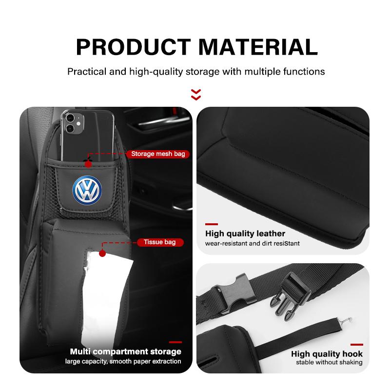 VFHJQ1 For Volkswagen VW Car Seat Back Storage Bag Large Capacity Multifunctional Bag Scirocco Jetta Beetle Golf 4 5 6 Passat Polo B5