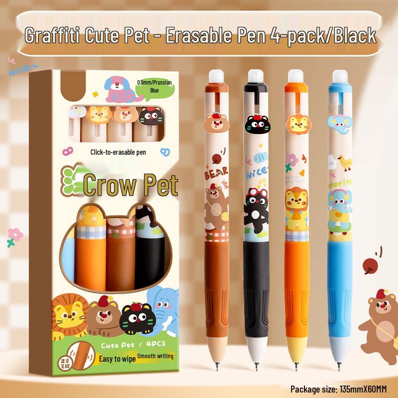 Apple Party Erasable Gel Pen: Soft Grip, Ideal for Third Graders, Promotes Correct Posture, Push-Button Design.