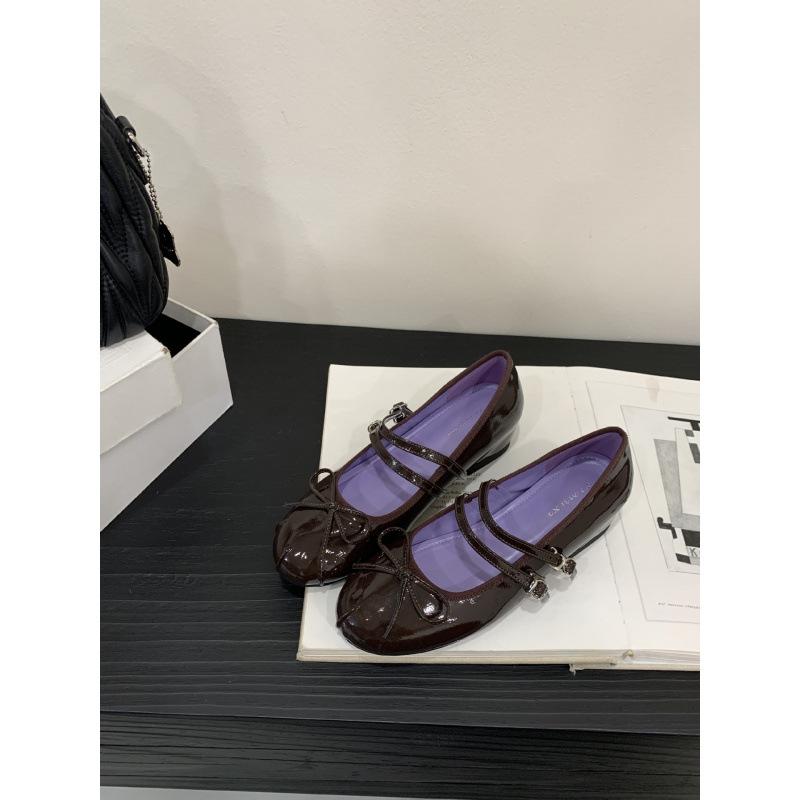 

2025 autumn new Mary Jane shoes heightened mid-heel single shoes buckle ballet shoes high heels 39 коричневий