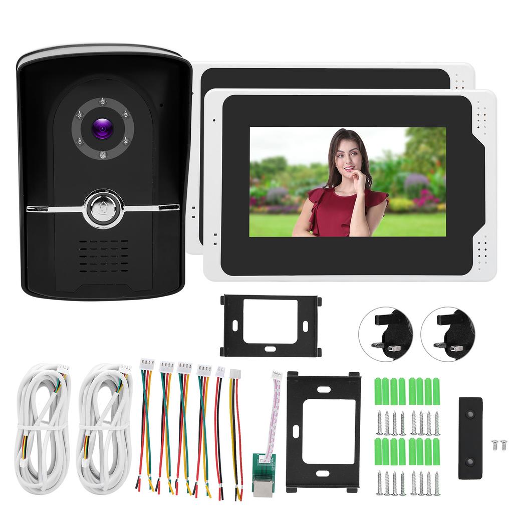 1080P Wifi Video Doorbell 7in TFT LCD Display 2 Monitors 110 degrees  Wide Angle Waterproof Night Vision