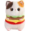 Silly Hamburger Cat Plush: Siamese & Calico Cloth Doll Pillow for Girls