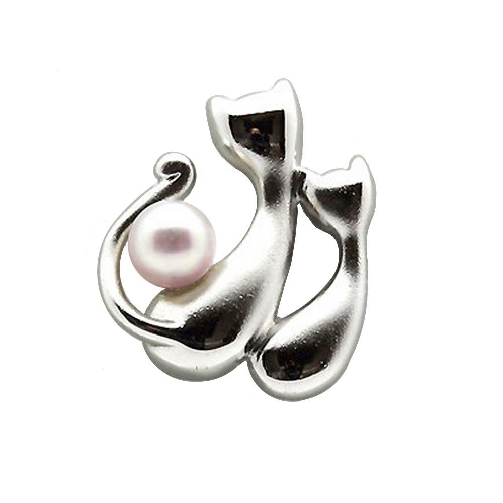 

Akoya pearl pin parent and child cat pearl brooch [enyapearl] brooch,