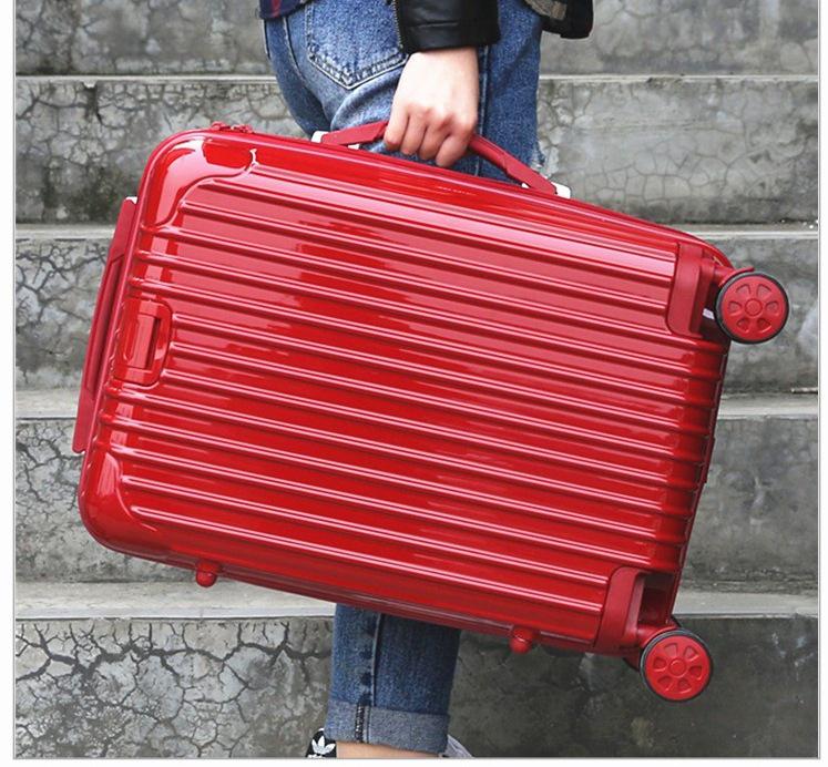 

New Women s 20-Inch Carry-On Suitcase with 24 Universal Wheels - Zipper Style Student Trolley Case 22-inch