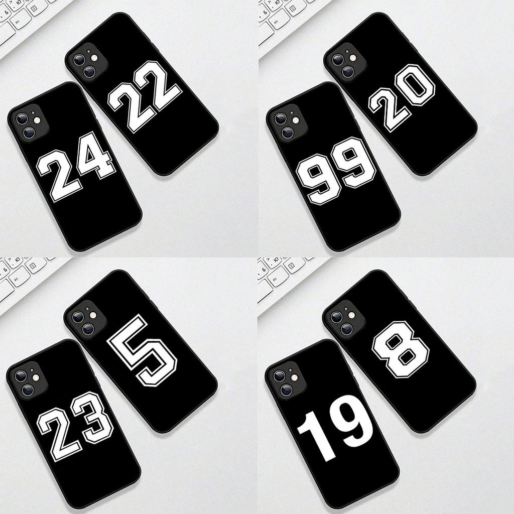 for Apple iPhone 17 16 14 15 Plus Pro Max 16E ProMax + 15Plus 15+ 16+ Phone Case Lucky Number Football Basketball No 23 24 7 5