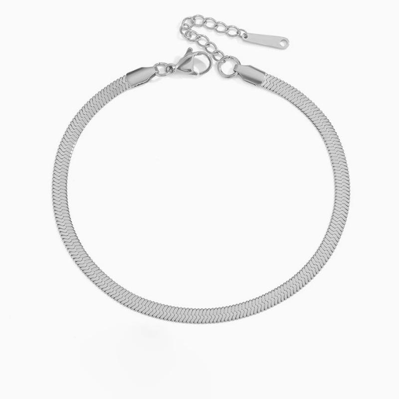 14K Gold-Plated Stainless Steel Snake Chain Anklets for Men & Women