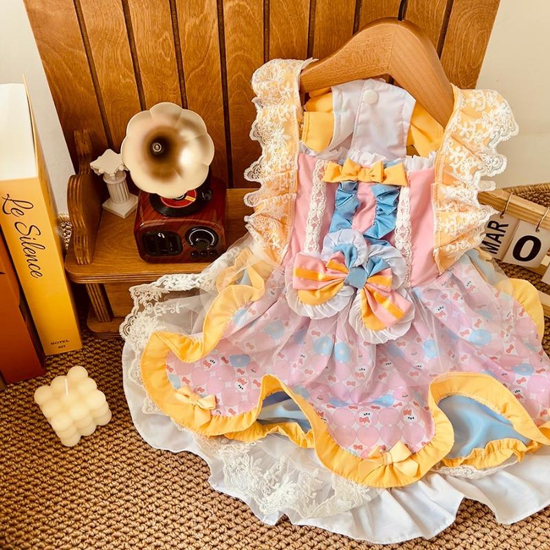 Pet Summer Lolita Spring Summer Pet Princess Bow Thin Cute Small Body Dog Summer Dress