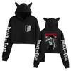 Felpa con cappuccio casual da donna Attack on Titan Shingeki no Kyojin con orecchie da gatto