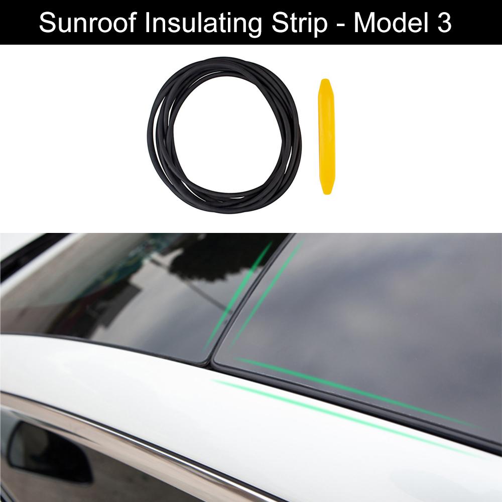 For Tesla Model 3/Y 2017-2025 Door Seal Kit Soundproof Rubber Weather Draft Seal Strip Sunroof Seal Wind Noise Reduction Kit