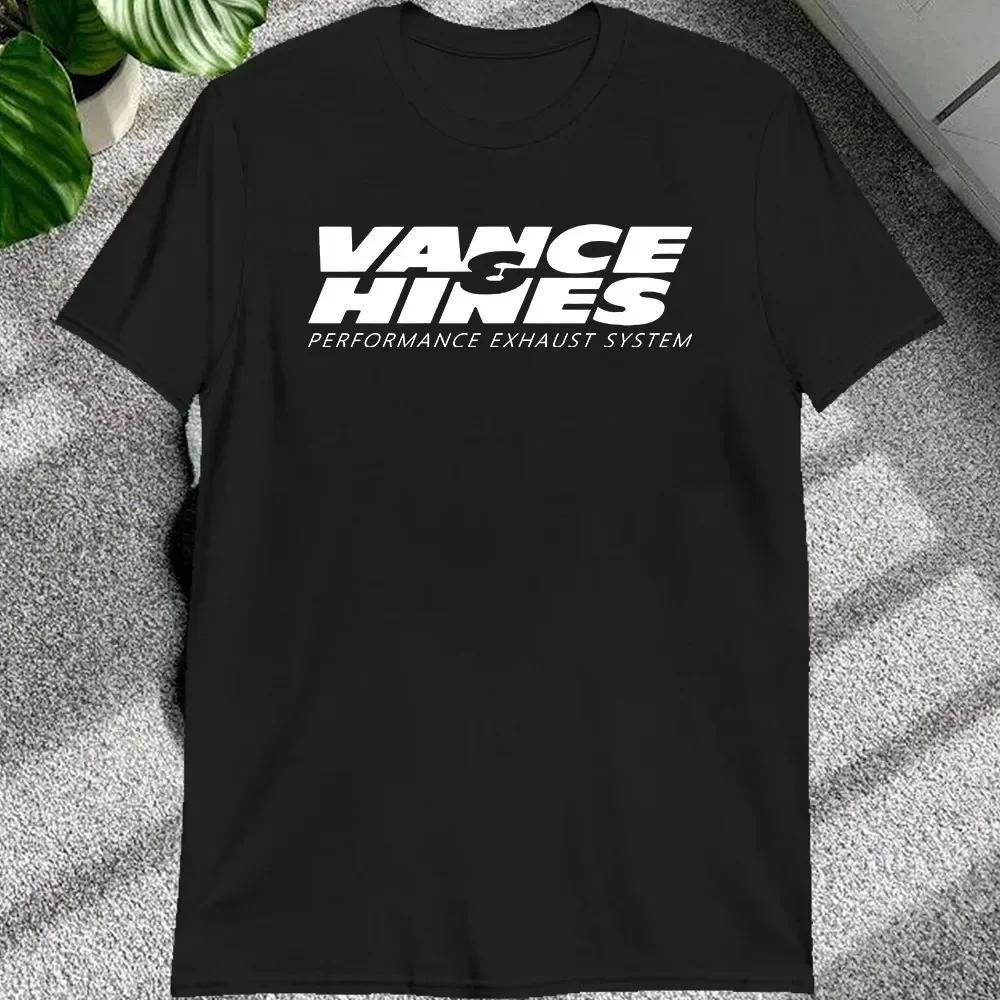 VANCE HINES Gedrucktes Mode Unisex T-Shirt Inspiriert von Motorradrennauspuffanlagen Herren T-Shirt Lässig Locker Harajuku Weiches T-Shirt 1