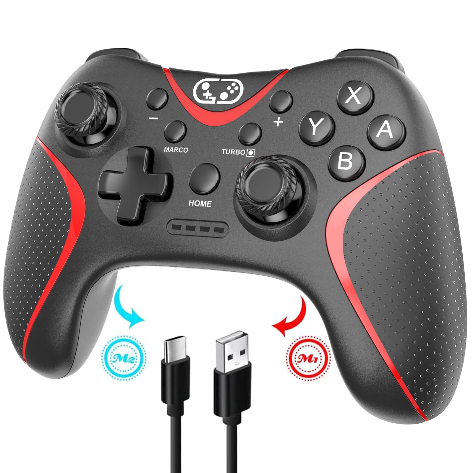 

Беспроводной контроллер для Switch 2 с функцией макросов и задними кнопками Новый Быстрый Без Турбо Режим Быстрая HD и Гироскоп Совместим со Switch iOS и