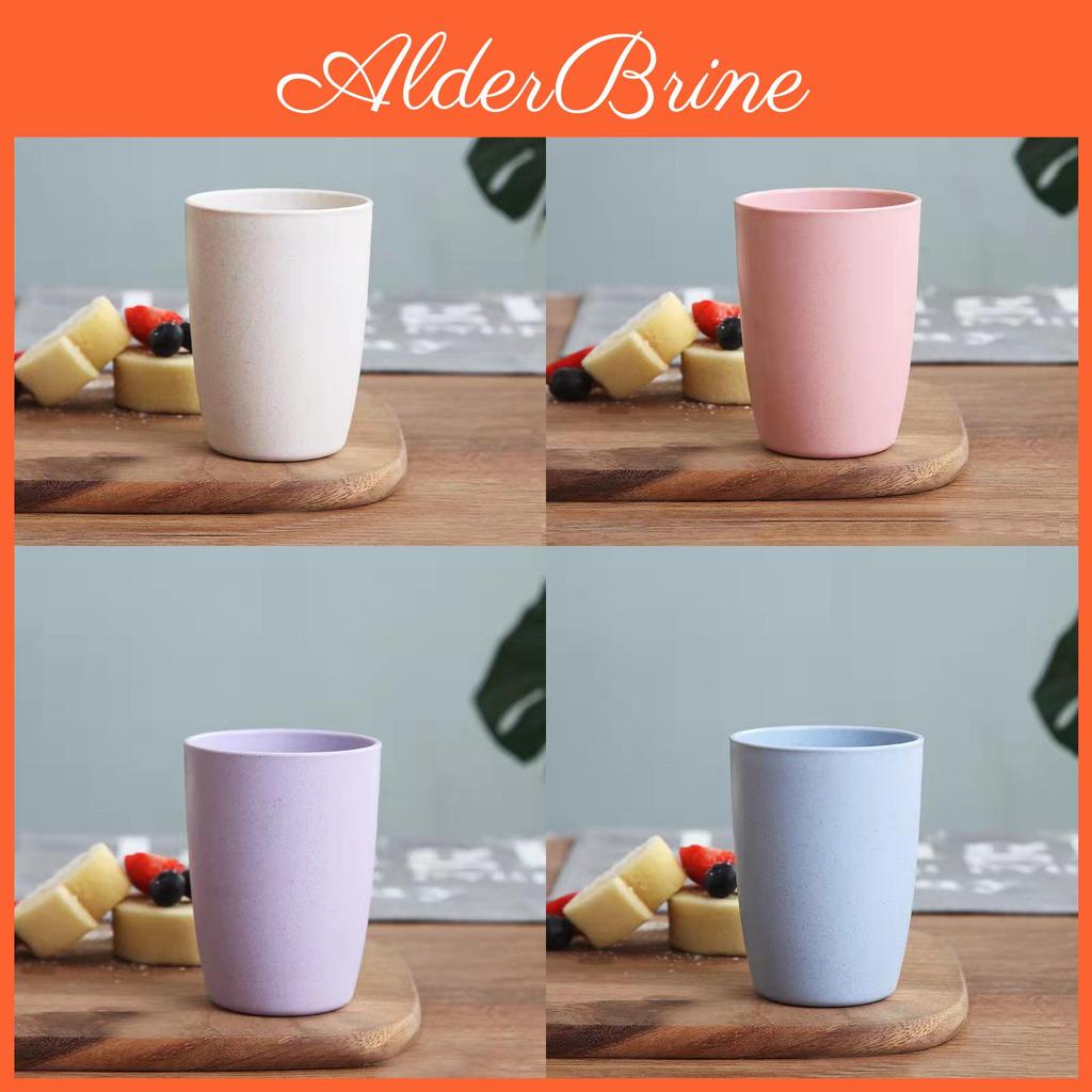 Wheat Straw Round Toothbrush Cup With Ecofriendly Home Office Gift