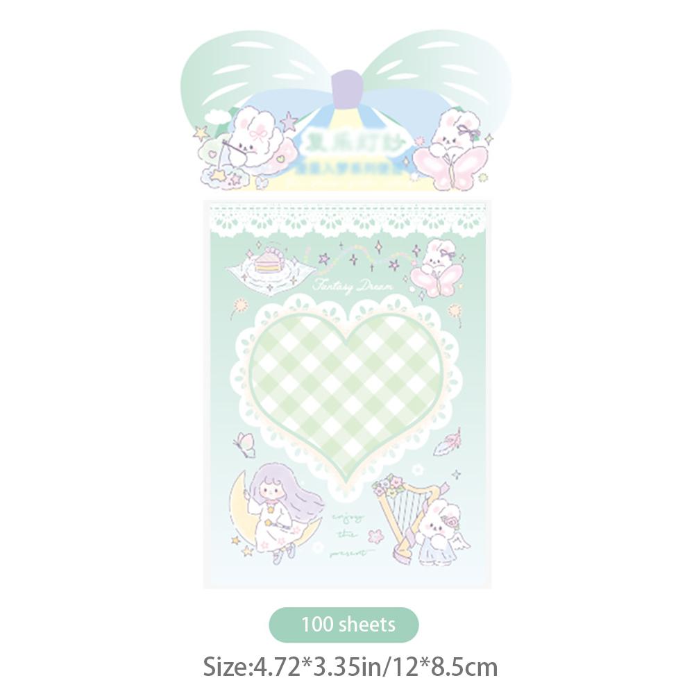 100 sheets Manga Dreaming Memo Book Cute and Tearable Girl Student High Beauty Notebook Material Memo Paper