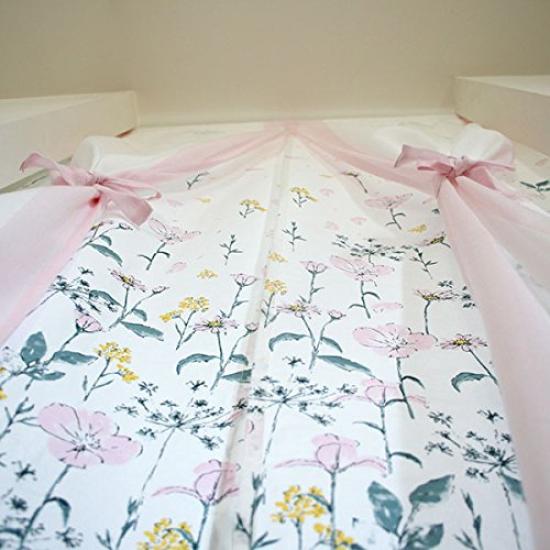 Scandinavian Sunnyday Fabric Noren Powder Approximately 85cm Wide X 150cm Long Stylish, Long, Double-layered Curtain, Pink,