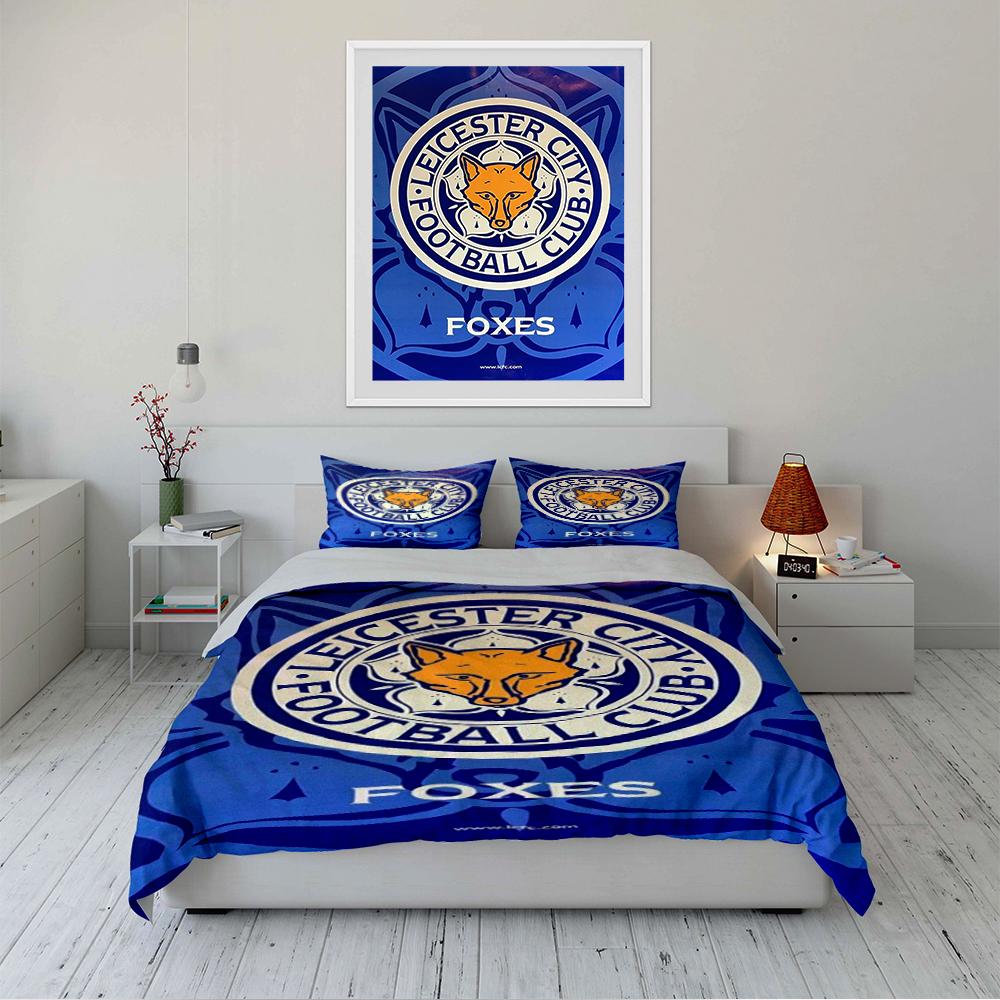 Set Biancheria da Letto Leicester City Football Club Set Biancheria da Letto (1 copripiumino, 2 federe, piumino non incluso)