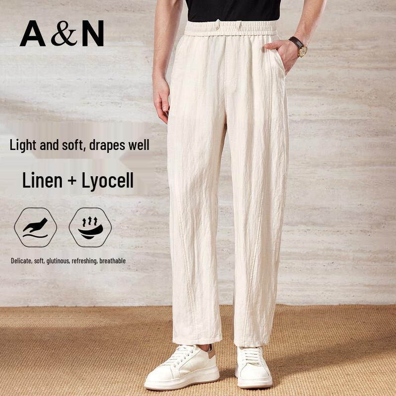 

Men s Linen & Lyocell Blend Casual Pants L
