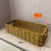 Handwoven Imitation Rattan Wine Basket with Lid Rustic Farmhouse Storage Box for Home Hotel Kitchen Bar Decor Wine Gift Basket