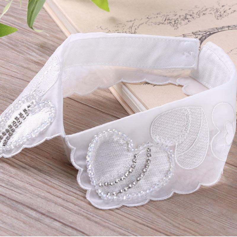 White Fake Collar Women Elegant Diamond Detachable Collars for Women False Shawl Shoulder Wrap Lapel False Collars Woman Tie
