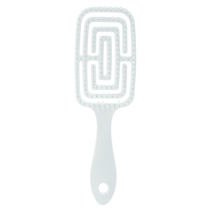 Curved Elastic Styling Comb for Men & Women - Dual-Use for Dry/Wet Hair, Slicked Back & Curly Styles, Ribbed Cushion Design