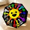 Happy Faces 8 Ribs 3Fold Black Glue Uv Protection Umbrella Sun Protection Rainproof Compact Folding Umbrella For Travel Daily Use C924189