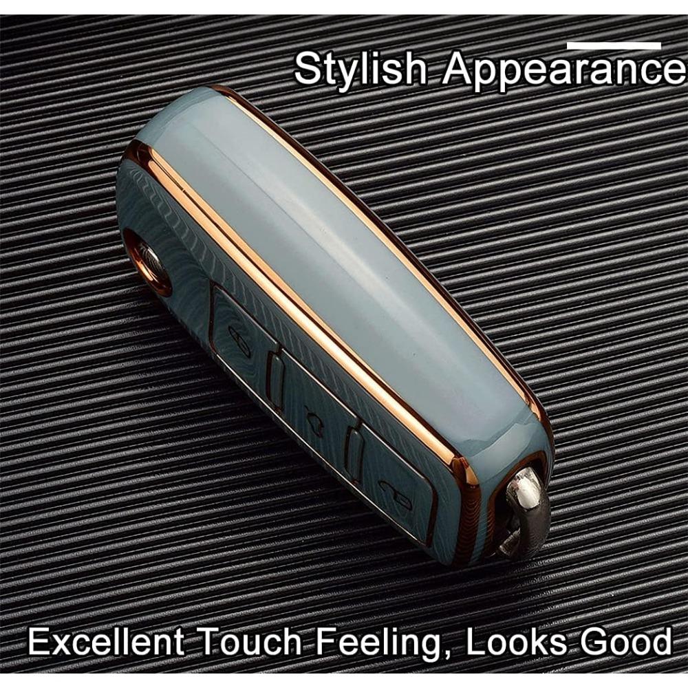 Volkswagen Schlüsselanhänger-Abdeckung, hochwertiger weicher TPU 360 Grad Schutz Schlüsselanhänger-Abdeckung Volkswagen Jetta Golf Polo MK6 Passat Tiguan Schlüsselanhänger