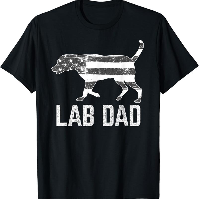 

Silver Lab Dad Vintage Patriotic Labrador with American Flag T Shirt - Men s Summer Cotton Graphic Tee S разноцветный