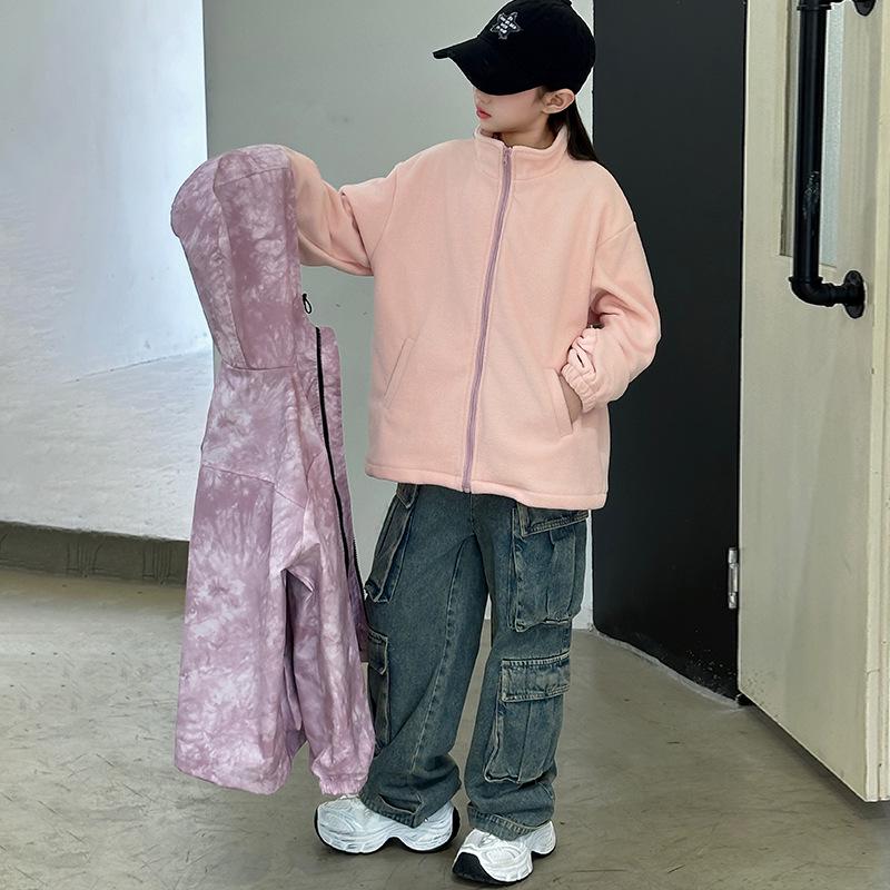 Girls' 2025 Windproof Waterproof Autumn-Winter Parka: Trendy, Loose-Fit, Three-in-One Outdoor Coat