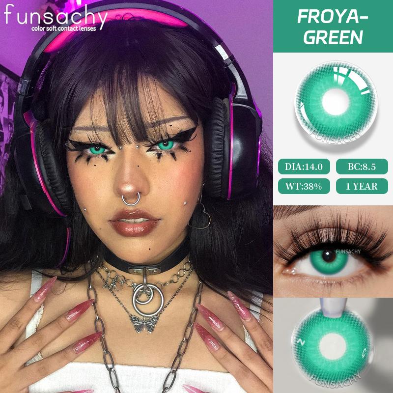 FUNSACHY Cosplay Vampire Red Contact Lenses Anime Cosplay Halloween Lenses Cosmetic Colorful Multicontacts White Black Softlens