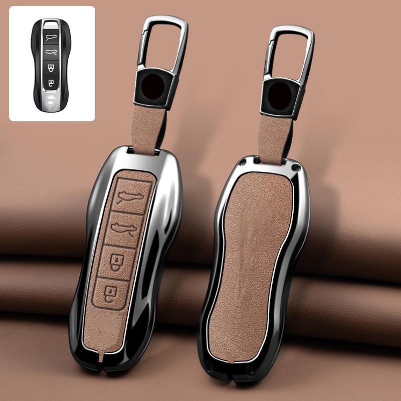 Zinc Alloy Leather Car Key Case For Porsche Panamera Cayenne 971 911 970 981 991 9Ya Macan Boxste Protecticve Case Key Case