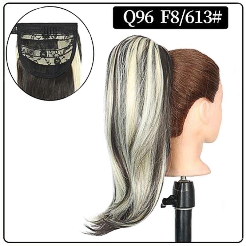 MERISIHAIR Women Natural Ponytail 18 Inch Synthetic Elastic Wrap-around Wig Clip Multi-color Ponytail Synthetic Fiber Hairpiece Daily Use