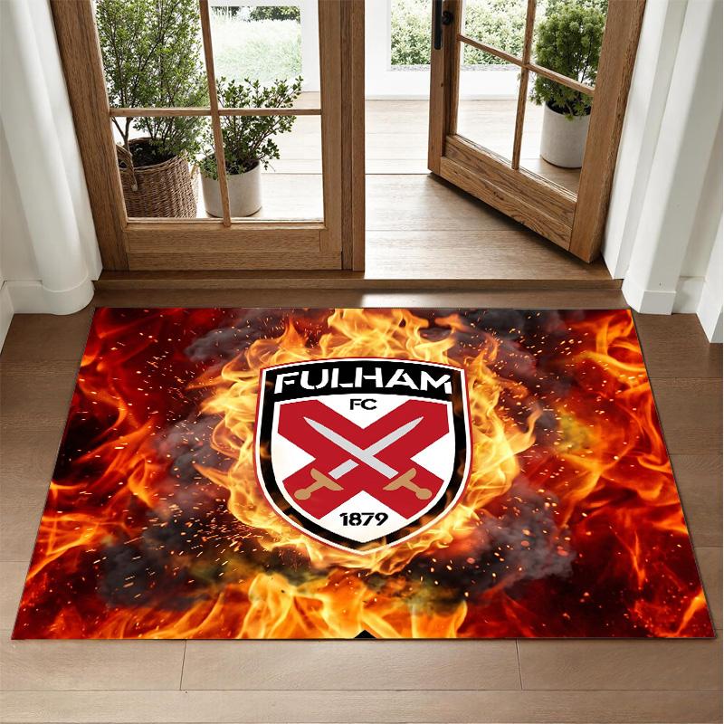 Fulham Voetbal Design Kristalfluweel Tapijt Zacht Decoratief Matje voor Slaapkamer Entree