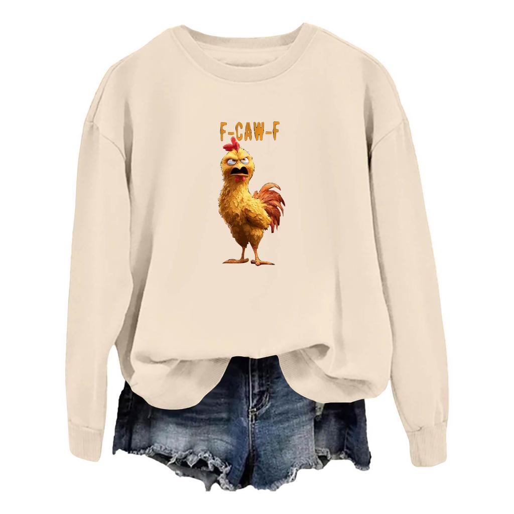 Damenmode Lässig Rundhals Langarm Top Bedruckter Pullover Sweatshirt