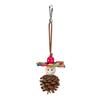 Natural Pinecones Chew Toy Wood Colorful Birds Swing Toy Hanging Parrots Toy Birds Cage Accessories