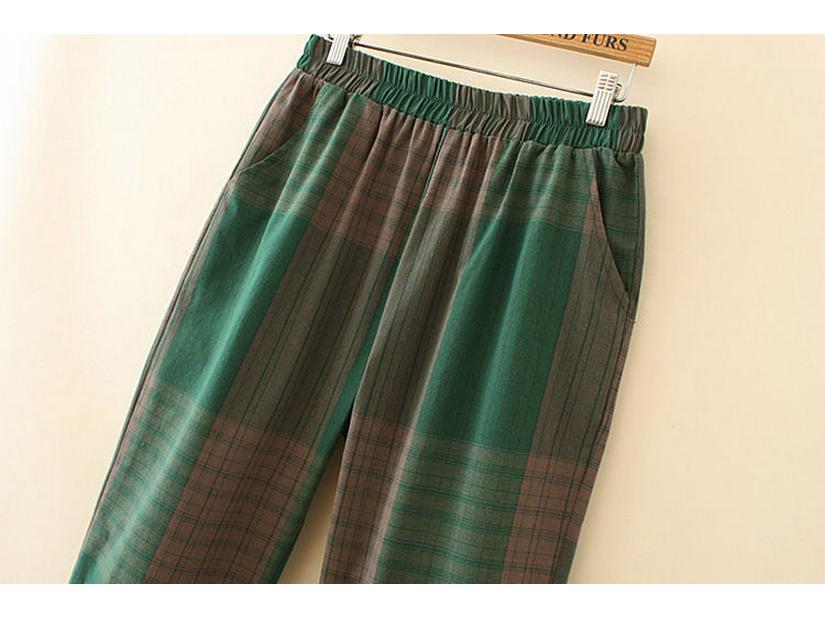 Korejský letní dámský kostkovaný dvoudílný oblek 2025 - Všestranné volné ležérní kalhoty a top