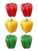 Realistic 6 Pcs Artificial Chili Peppers Simulation Chili Artificial Pepper Fake Vegetables Decoration For Home Kitchen Wall